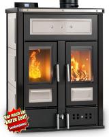 Klover BI-FIRE MID Kombi Kaminofen Holz Pellet wasserführend Keramik elfenbein 27,4 kw